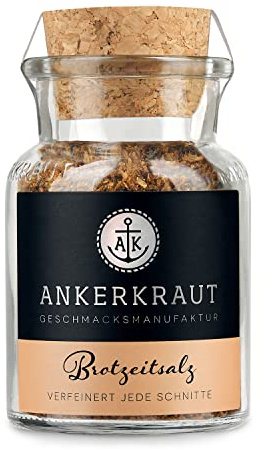 Ankerkraut Brotzeit Salz, Deutscher Gewürz Klassiker zu Brot, Käse und Wurst, Perfekte Lunchbox für Kinder, Essen mit der Familie, zuckerfrei, ohne Geschmacksverstärker, 105 g im Korkenglas
