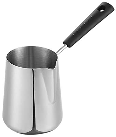 Qeunrtiy Olla Calentadora de Mantequilla de Leche de 600Ml, Cafetera Turca, Olla para Derretir Estufa de Acero Inoxidable para Té, CalefaccióN