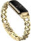 Wizvv Armband Kompatibel mit Fitbit Luxe Bändern,Schlankes Metallband Edelstahl Verstellbare Bänder Ersatzbänder für Fitbit Luxe Smart Uhr für Frauen Männer