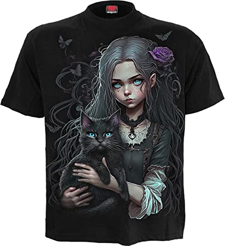 Spiral Nine Lives Männer T-Shirt schwarz Basics, Biker, Katzen, Rockwear