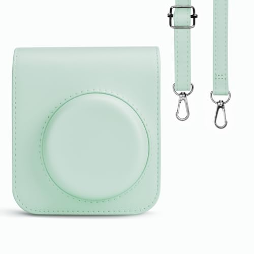 Rieibi Camera Case Compatible with Fuji Instax Mini 12 - Carry Case for Fujifilm Instax Mini 12 Instant Camera - Fuji mini 12 Bag Cover with Strap - Green