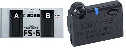 BOSS Fs-6 Dual Foot Switch & Bluetooth® Audio MIDI Adaptor | BT-DUAL | Brings Bluetooth Audio and MIDI Capabilities to CUBE Street II CUBE-ST2 Amplifier and other compatible products
