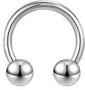 ZS Chirurgenstahl Hufeisen Circular Barbell Ringe, 00G 0G 2G 4G 6G 8G 12G 16G Dick PA Rings, CBR Nasenring Septum Ohr Piercing Körperschmuck (Silber,12G,14mm)