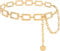 HIQUACC Women's Metal Waist Chain Chunky Body Jewelry Belly Link Belt (Square Gold-S)