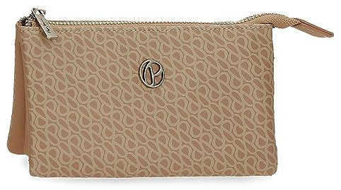 Pepe Jeans Megan, Portafogli di Diverse Dimensioni, Rosa, Nero e Cammello, Realizzato in Ecopelle, Taglia Unica, Portafoglio Triplo