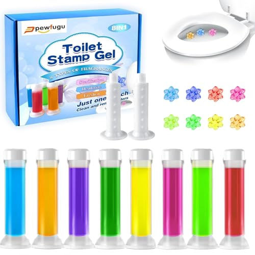 8Pcs Flower Stamp Toilet Gels, Toilet Stain Removal Cleaning Air Freshener, Toilet Scent Fresheners