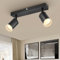 Dehobo Plafonnier LED 2 Spots Orientables GU10, Spots de Plafond Moderne Cuisine Éclairage de Plafond, Luminaire Plafonnier, Applique murale LED Noir pour Salon Chambre (Sans Ampoule)