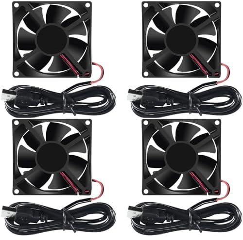 8025 Fan 80mm USB DC 5V 80x25mm Brushless Fan, Ball Bearing Replacement for PC Case Cooling