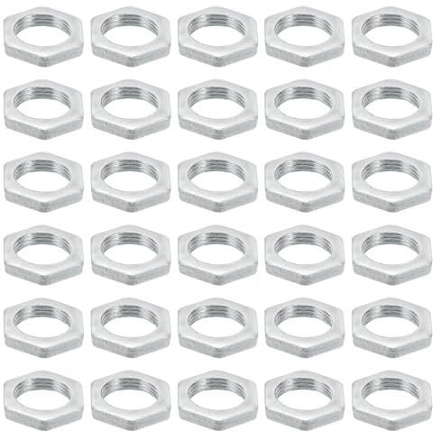 PATIKIL M14x1.0 Acero Hexagonales Tuercas, 30 Paquete Métrica Rosca Galvanizado Acabado Herraje Tuercas Tornillo Perno Sujetadores para Lámparas Maquinaria Reparación 4mm Altura