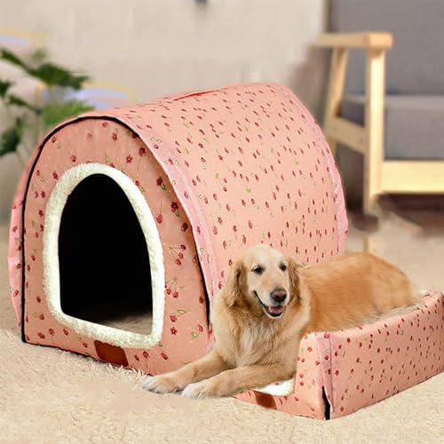 qing yun Große Hundehütte, luxuriös, warmes Hundekissen, Größe XL, XXL, für Innenbereich, großes Hundebett, Katzenhöhle, Iglu, für drinnen und draußen, waschbar (XXL 92 x 68 x 72 cm, E)