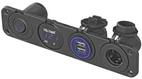 Chargeur rapide pour voiture - Prise DIN + voltmètre + 2 ports USB - Chargeur rapide USB