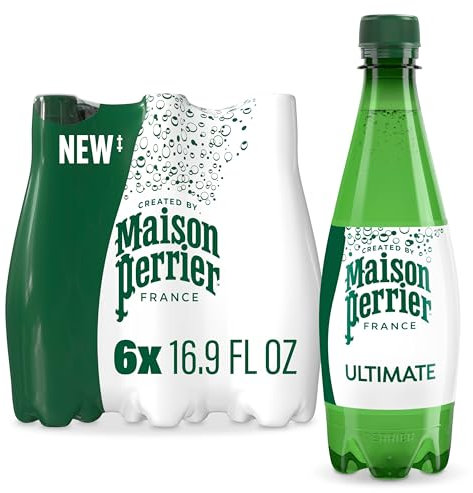 Maison Perrier Lot de 6 bouteilles d'eau pétillante non aromatisées en plastique de 50 ml