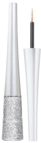 Glitter Eyeliner Flüssig Silber Metallic Eyeliner Glitzer Langanhaltend Pigmentiert Wasserfest Glitter Eye Liner Schminken Glitzer Augen Make up Glitter Liquid Eyeliner Silver(Silber #10)