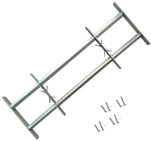 Bulliing Grate per Finestre Regolabili 2 Barre Trasversali 1000-1500 mm,Grate per Finestre Antiscasso,Estensibili Zincate in Acciaio Inferriate di Sicurezza