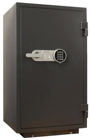 FELGNER Möbeltresor FIRE SHIELD 97 mit Elektronikschloss | hochsicherer Stahl-Tresor für Dokumente und Wertsachen | Feuerschutz 60 Minuten | mit Fachboden und abschließbarer Stahllade | Anthrazit