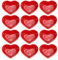 sourcing map Cuenco lateral de cerámica en forma de corazón rojo, juego de 12 cuencos de porcelana de 3 pulgadas, mini platos de aperitivo, platos de condimento para cocina, hogar, boda, fiesta,