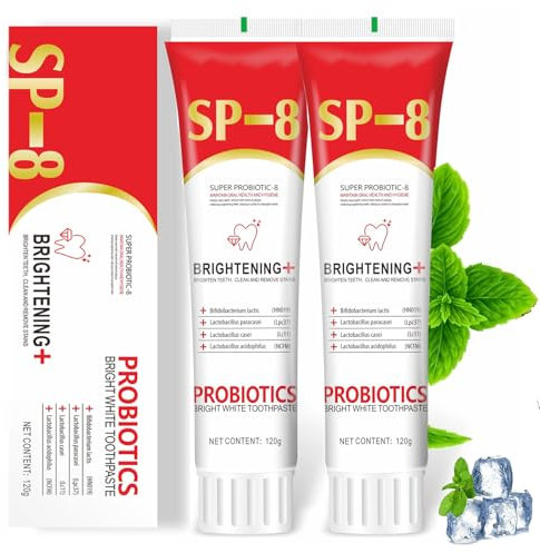 SP-8 Probiotic Toothpaste,2pcs SP8 Ultra Whitening Toothpaste,Sp 8 Probiotic Whitening Formula for Bright,Healthy Smiles - Deep Cleaning&Fresh Breath&Oral Care,120g*2