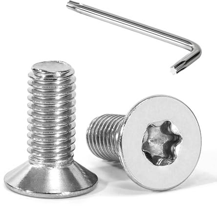 Tunejoy Viti a Testa Svasata M8 x 20 mm Vite Torx Bullone a Macchina in Acciaio Inox A2 V2A Viti a Testa Piatta con Chiavi a T40 Filettatura Completa 20 pezzi