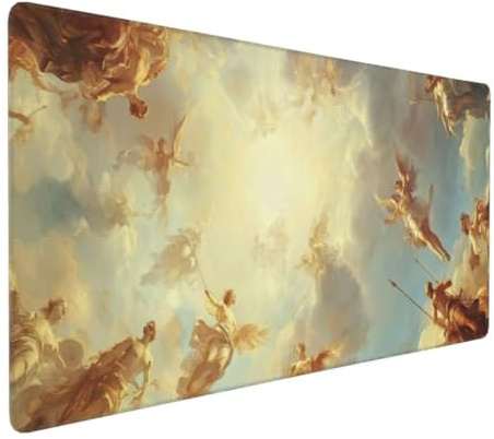 Jesus Mauspad, Large XXL Mouse Pad 600x300x3mm Gaming Tastatur Matte, Groß Vernähte Kanten WassXerdicht Anti-Rutsch Mauspad, Erweiterter Schreibtisch Schutz Mauspad für Geschenk Weiblich Office k-617