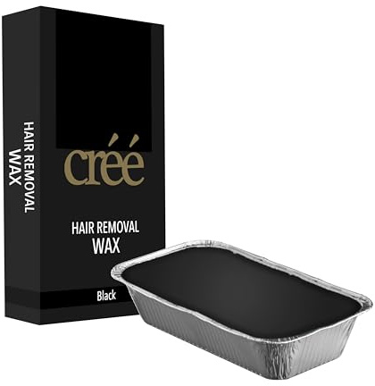 CREE Haarentfernungswachs Black 500g – Hard Wax/Heißwachs für Haarentfernung – Warmwachs für Gesicht, Augenbrauen, Nase & Ohren – Enthaarungswachs ohne Streifen – Waxing Wachs Profi