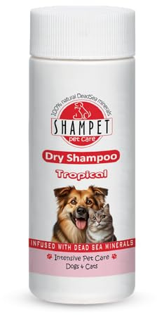 Shampet Trockenshampoo für Hund & Katze 100g – Sanftes reinigendes Pulver ohne Wasser, mit angenehmem Duft, entfernt Schmutz & überschüssigen Talg, einfache Anwendung für gepflegtes Fell (Fruchtig)
