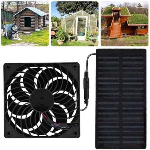 Ventilateur d'extraction à panneau solaire portable 2 W 4 V pour camping, serre en plein air, poulailler, grille d'aération de toit, niche pour chien