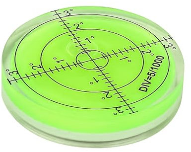 Bullseye Bubble Spirit Level Large Acrylic, 60mm Circular Spirit Level with Degrees for Precision Measuring, Horizontal Green Camera Platform Balance Tool, Ideal for Caravans Construction & DIY Use
