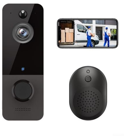 Homeponnew Gbtdoface Wireless Video Doorbell With Voice Changing, Video Doorbell Camera, Wireless Doorbell Camera With Recharable Battery, Two Way Intercom & 720P Wide View