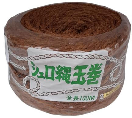 100% Natürliches Kokosseil 3,5 mm x 100 m aus Japan | Seilrolle mit Doppelter Flechtung | Tragkraft bis 16 kg | Ideal zum Anbinden von Bäumen | Makramee-Blumenampeln & Kokedamas