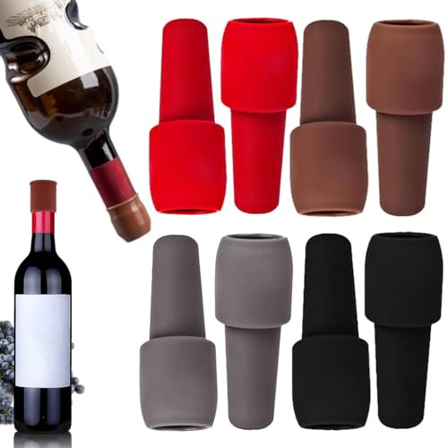 JYNXOR 8 Pcs Tappi Bottiglie Vetro, Tappi Bottiglie Vino, Tappo Per Bottiglie Di Birra, Tappi Per Bottiglia In Silicone Riutilizzabile, Per Birra, Champagne, Vino,Acqua,Bevande,Succo Di Frutta e Vetro