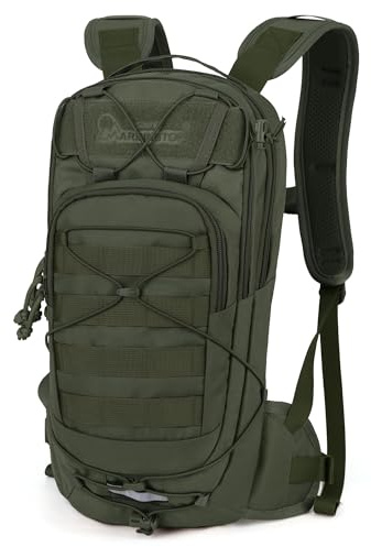 Mardingtop 10L Fahrradrucksack Herren Leicht MTB Rucksack mit Reflektoren | Klein Fahrrad Rücksack mit MOLLE System & Trinksystem, Verstellbarer Brust & Taillengurt für Radfahren Laufen Wandern
