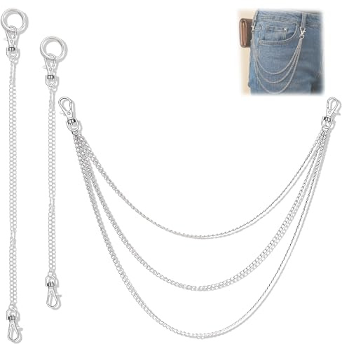 Nevoluxer Hosenkette Hosen Kette Herren für Hosen und Jeans, Damen Gothic Zubehör, geeignet für Eboy, Egirl, Mädchen – Stylische Accessoires für tägliche Nutzung