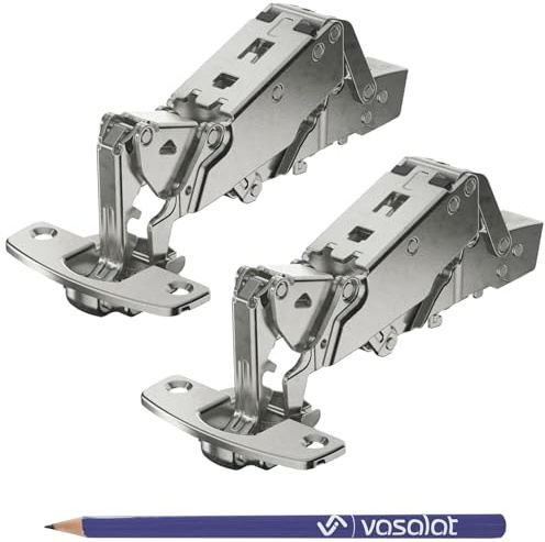 Hettich Weitwinkelscharniere TH52 Sensys 2x Weitwinkel Scharniere 8657 aufliegend Öffnungswinkel 165 Grad zum Anschrauben