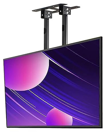 Tv Mounthang Smart Tv Mount Electric Tv Lift Adjustable Height Double Pole Single Screen Tv Mount Tilt Telescopic Ceiling Tv Mount Bracket Fits 60-100 Inch,One Color