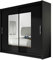 Mirjan24 Armadio con specchio London VII, armadio con ante scorrevoli, moderno per camera da letto, 180 x 215 x 58 cm, colore: nero