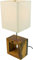 GURU SHOP Tischleuchte/Tischlampe, Handgemacht in Bali, Recyceltes Holz, Baumwolle - Modell Nakita, 46x16x16 cm, Klassische, Moderne Tischlampen