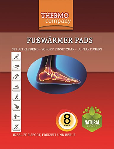 THERMO company® 5 Paar Fußwärmer Pads | Zehenwärmer selbstklebend & luftaktiviert | Wärmepads für Füße | Bis zu 8 Stunden Wärme