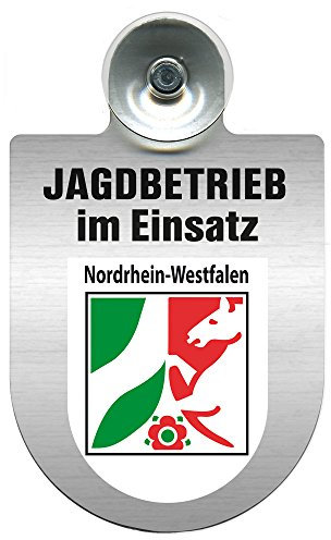 Einsatzschild Windschutzscheibe incl. Saugnapf - Jagdbetrieb im Einsatz - 309730 - incl. Regionen nach Wahl Farbe Region Nordrhein-Westfalen