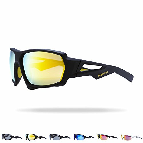 NAKED Optics Sports Sunglasses (CHARGE Fullframe Black/Lens Yellow)
