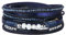 JOYMIAO Frauen Lederarmband Multilayer geflochten Boho Pearls Wickelarmband für Mädchen (Blau) …