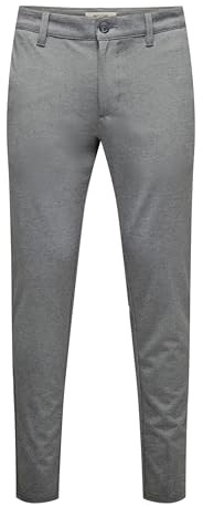 ONLY & SONS Herren Onsmark Slim Gw 0209 Pant Noos Hose, Medium Grey Melange, 28W / 34L EU