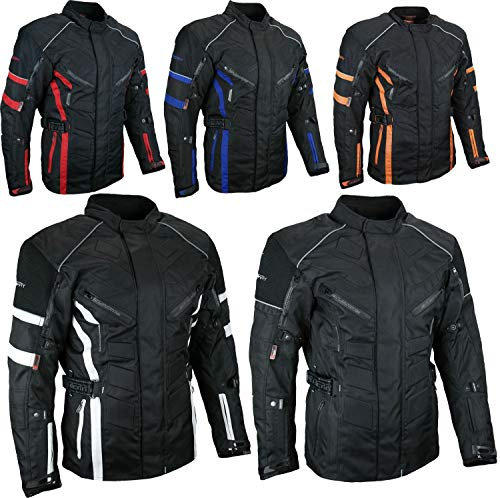 HEYBERRY Herren Touren Motorradjacke Textil schwarz weiß Gr. XL