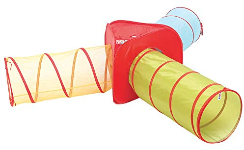 Ludi | 90108 |Tunnels de Jeu à Combiner | Multi Tunnel léger et Pliable - Ensemble de 3 Tunnels - Ouverture Pop-up - Utilisation en intérieur et en extérieur - Sac de Transport | À partir de 2 Ans