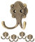 Bocotoer Antik Doppel-Haken Kleider-Haken Garderoben-Haken Bronze Design Vintage Handtuch-Haken Messing Retro Packung mit 4 Stück