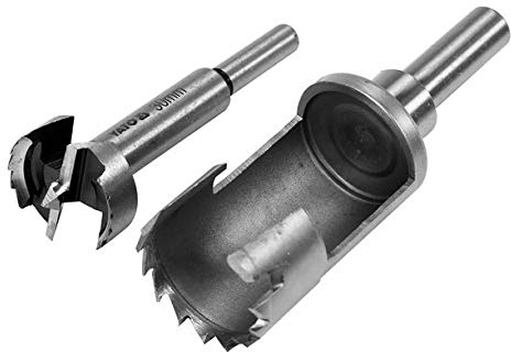 YATO 2 Tlg. Forstnerbohrer Scheibenschneider Zapfenschneider Oberfräser Fräsköpfe Topfbohrer Ausbohr- und Auffüllsatz 15-35mm, Durchmesser:30mm