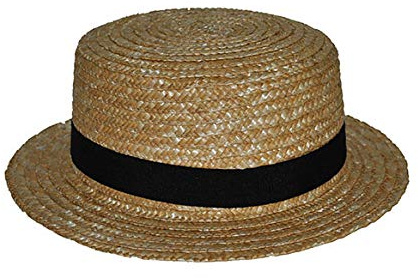 COOLMP Lot de 6 - Chapeau canotier en Paille Luxe Enfant Taille 50