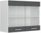 Vicco Armario de Cocina con Vidrio R-Line, Antracita Alto Brillo/Blanco, 80 cm