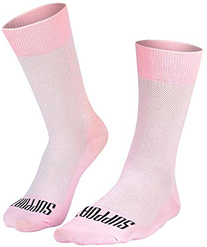 SUPPORT Calzini da ciclismo superleggeri da uomo, escursionismo, camminata, bicicletta, Pink, 42-44