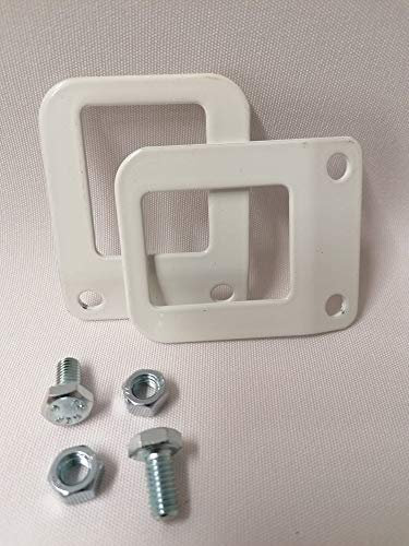 TENDAGGIMANIA Ricambi Ganci Occhielli per Tenda da Sole a Caduta in Ferro ADATTABILI A Qualsiasi Profilo Completi di Viti per Il Montaggio - Colore Bianco - 1 Coppia