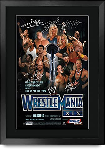 HWC Trading FR A3 Wrestlemania 19 Geschenke gedrucktes signiertes Autogrammbild für WWE- und WWF-Fans – A3 gerahmt
